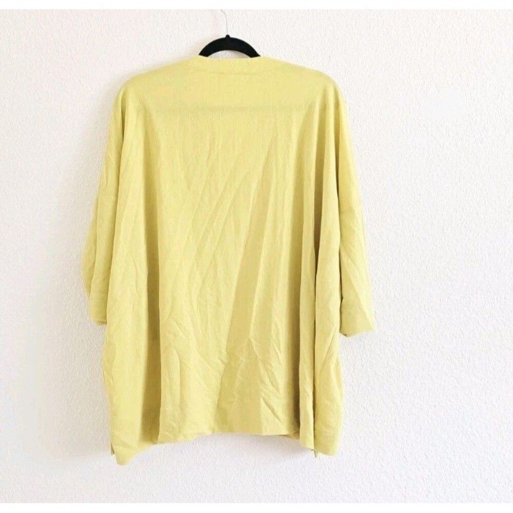 Alembika Oversized Relaxed Cardigan Lagenlook Yellow Size S Snap Button Boxy Fit - Picture 4 of 8